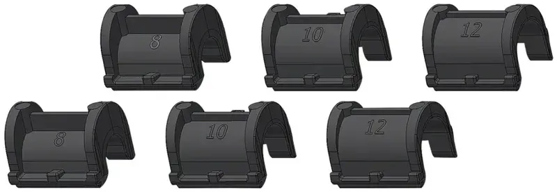 Ortlieb Rail QL2.1/QL2 Reducers 2x8mm 2x10mm 2x12mm in Black-1
