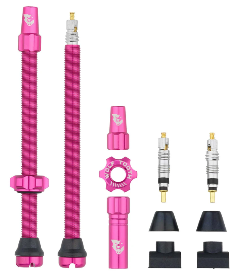Wolf Tooth 80mm Tubeless Valve Stems in Pink